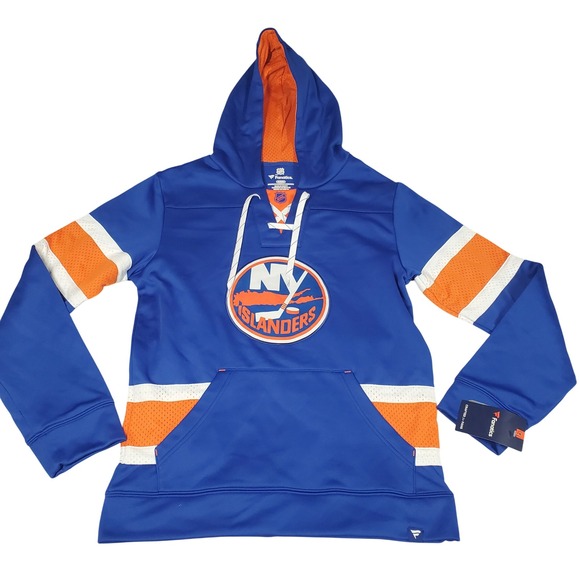 Fanatics Other - Fanatics New York Islanders Lace Up Hoodie Mens M Blue Sweatshirt Mesh NHL New